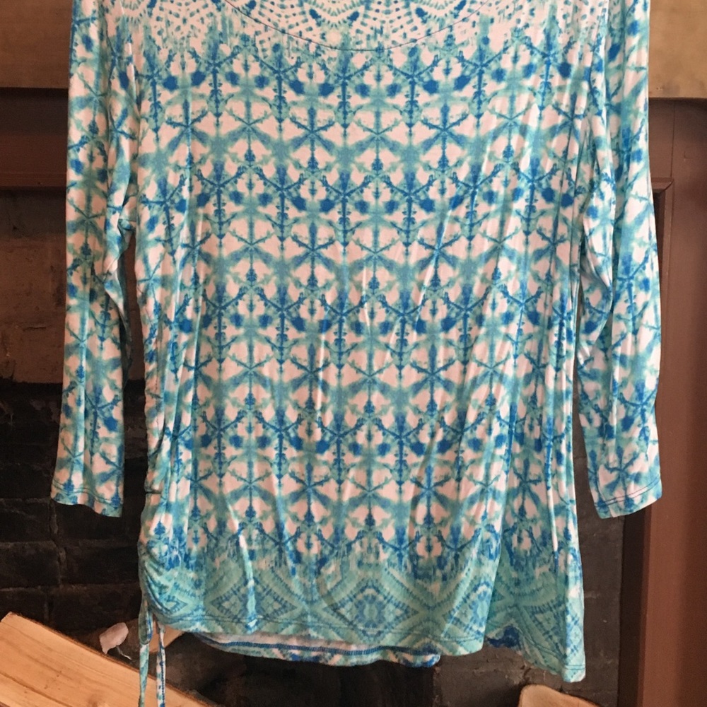 Ruby Rd. Turquoise Shirt Small - Picture 2 of 4